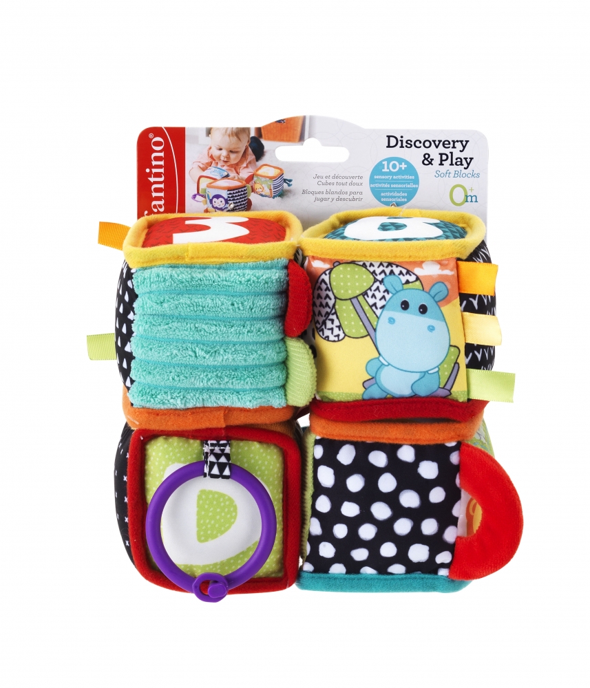 Set of soft educational cubes, Infantino, 4 pieces