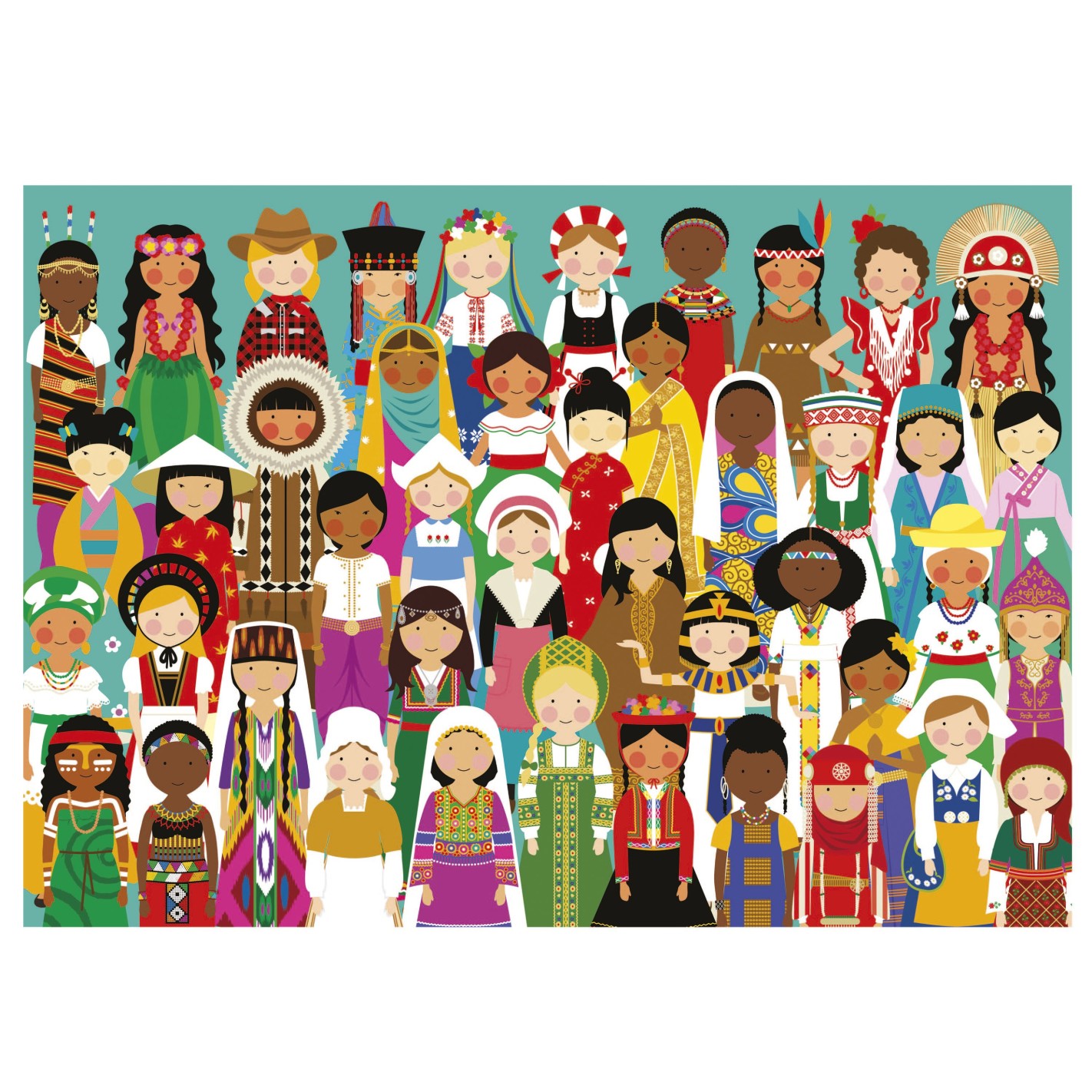 Puzzle, Educa, Girls of the World, 300 pieces