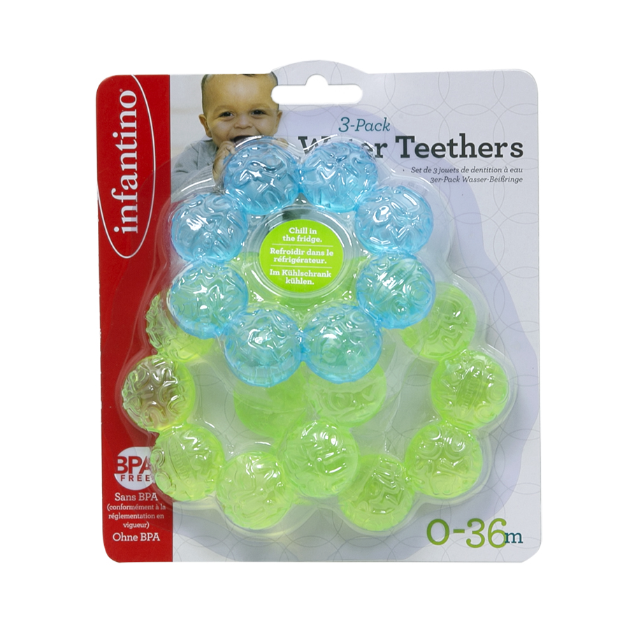 Set of baby teethers with water, Infantino, 3 pieces