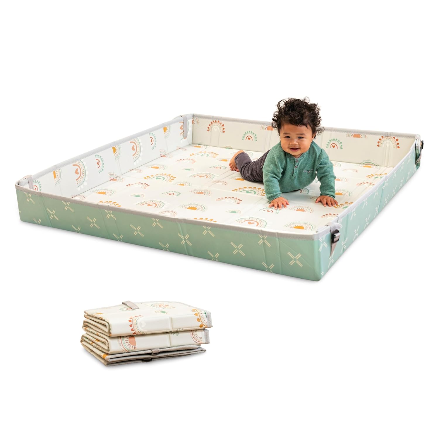 Foldable soft foam mat, Infantino, Rainbow, 147 x 147 cm