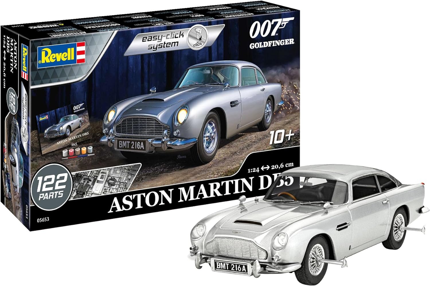 Комплект модел за сглобяване Aston Martin DB5, James Bond 007 Goldfinger, 122 части