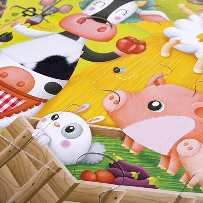 Tactile puzzle Eurekakids, Farm, 20 pieces