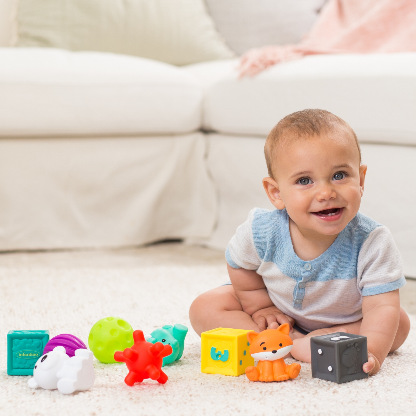 Комплект бебешки сензорни играчки, Infantino, 9 части