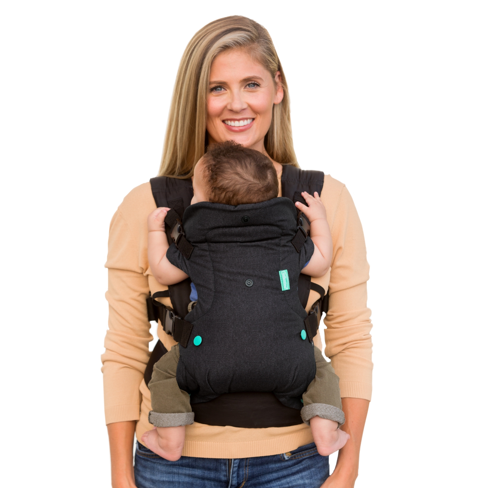 Ergonomic baby carrier, Infantino, Flip 4 in 1, Black, from 3.6 to 14.5 kg.