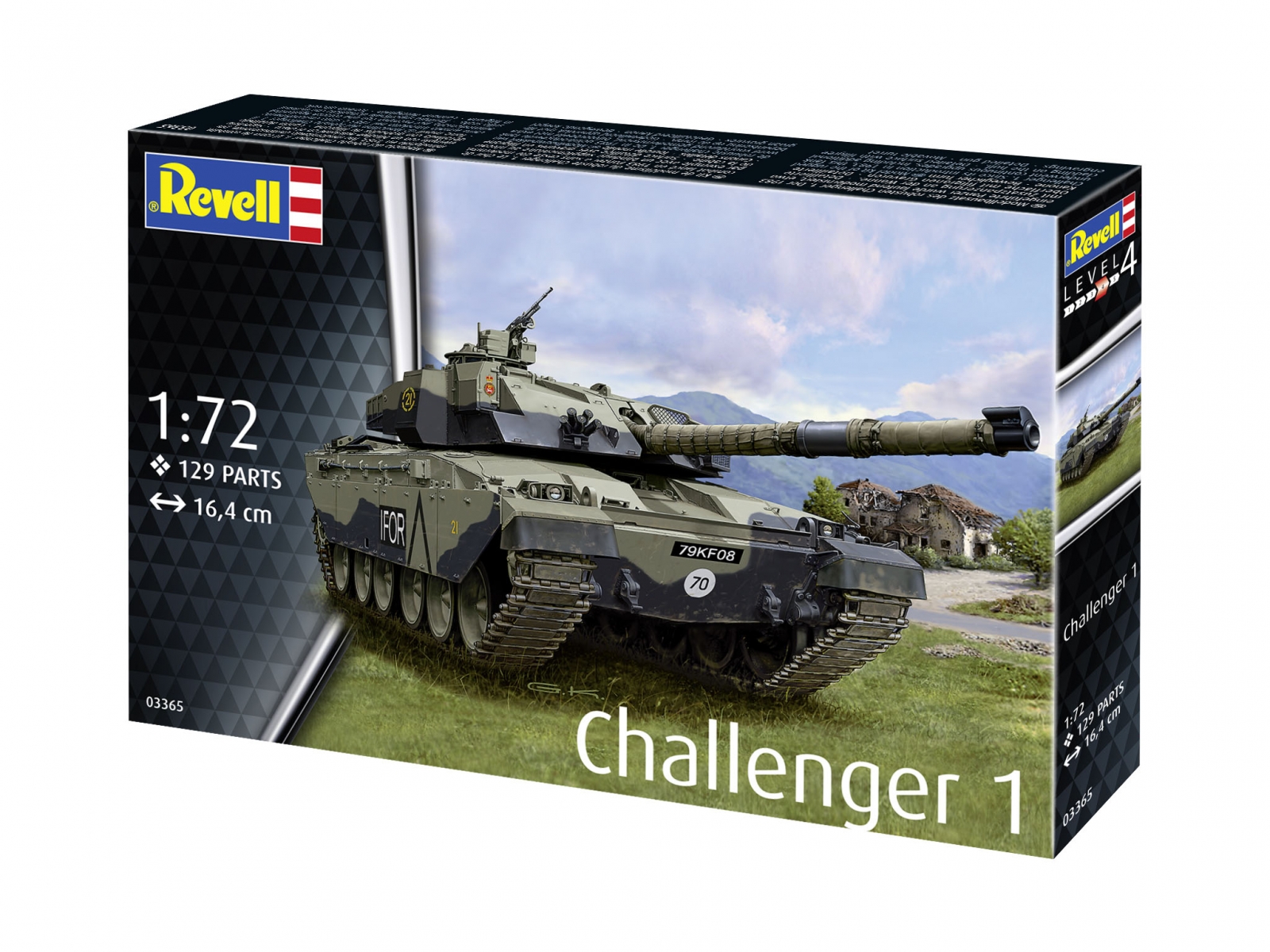 Assembly model, Revell, Challanger 1 Tank, 129 parts