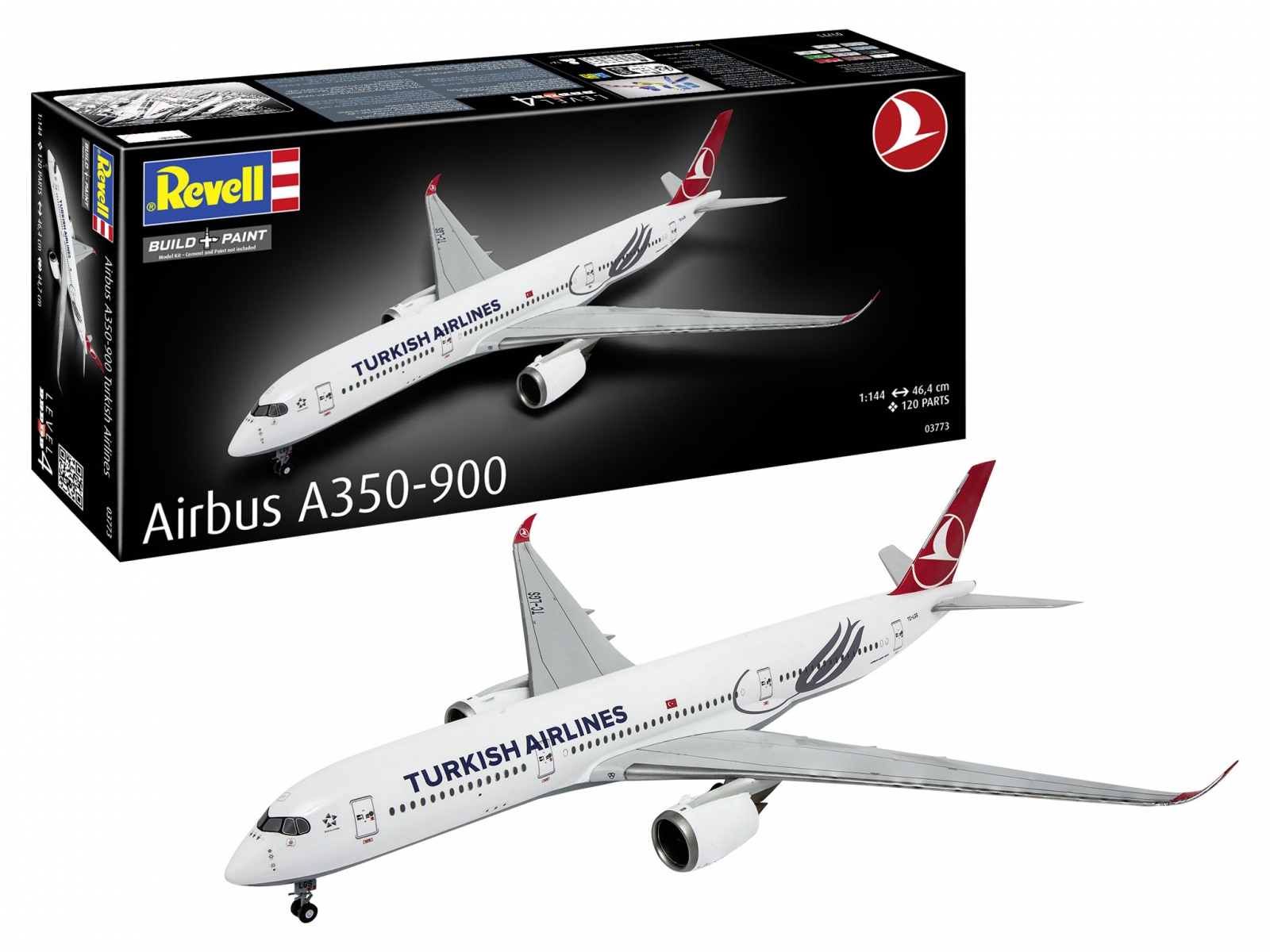 Assembly model, Revell, Airbus A350-900 Turkish Airlines, 120 parts