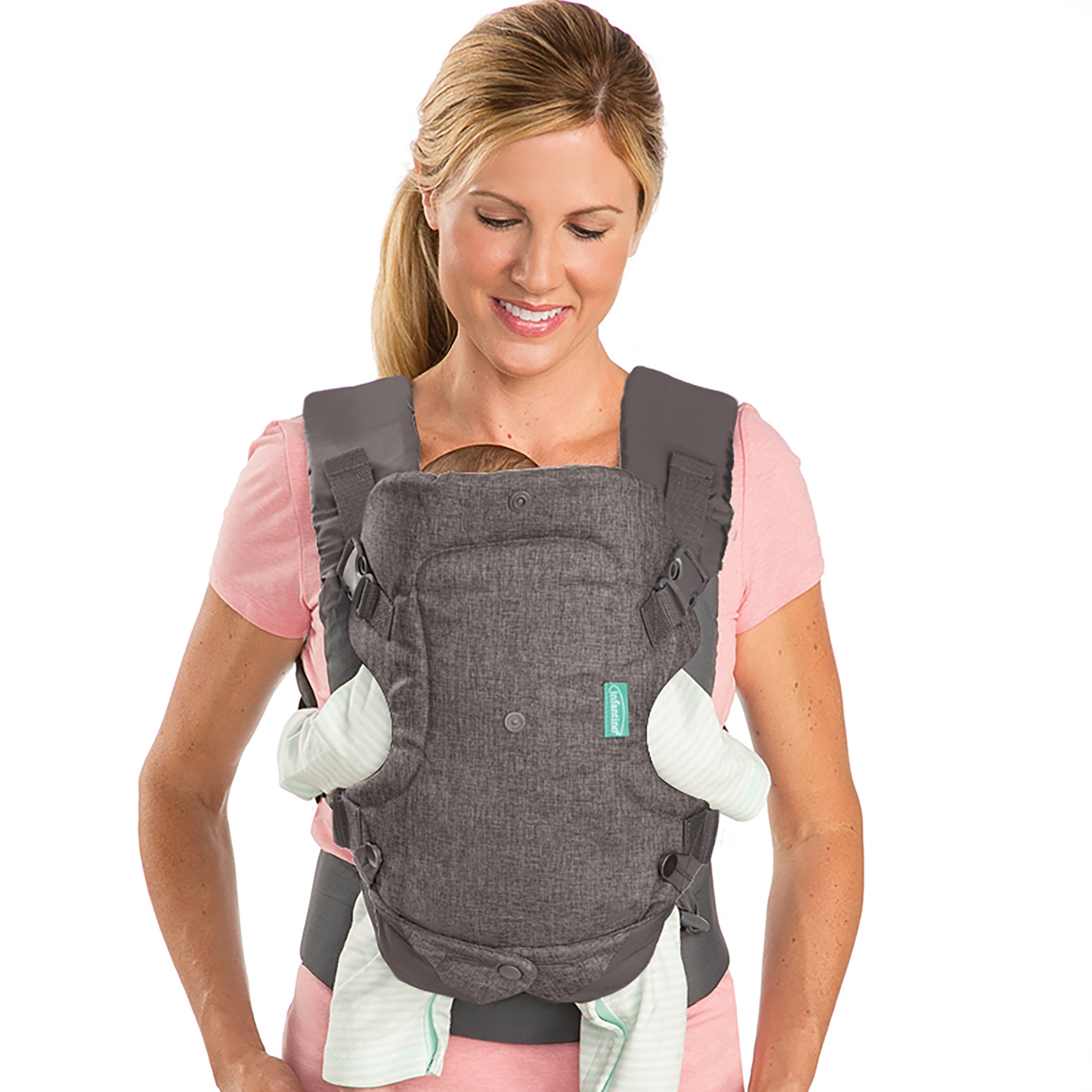 Ergonomic baby carrier, Infantino, Flip 4 in 1, Gray, from 3.6 to 14.5 kg.