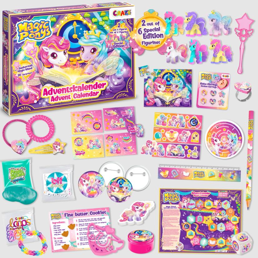 Christmas Advent Calendar, Craze, Magical Ponies, 24 pieces