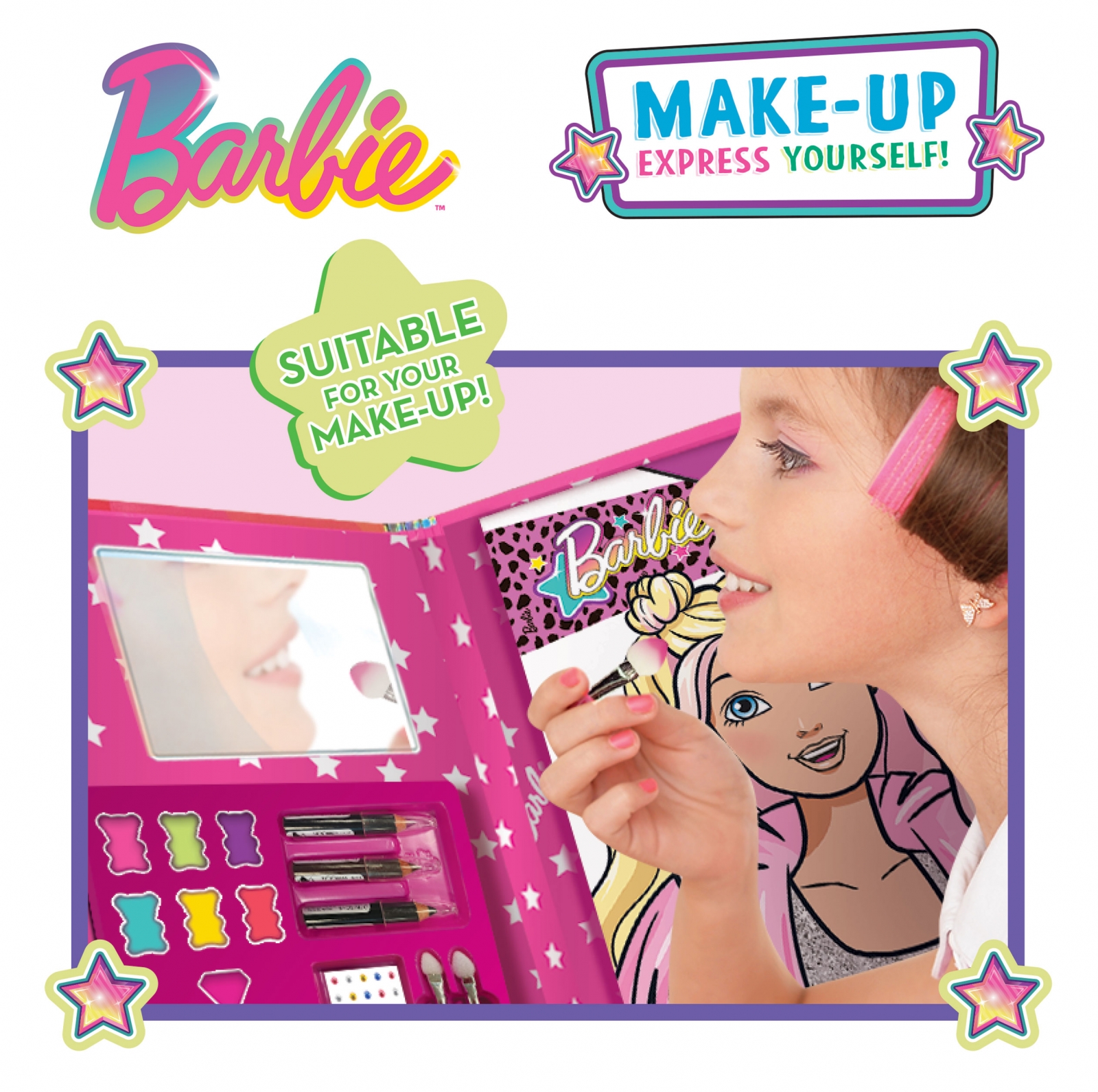 Творчески комплект, Lisciani, Barbie, Модна папка за гримиране