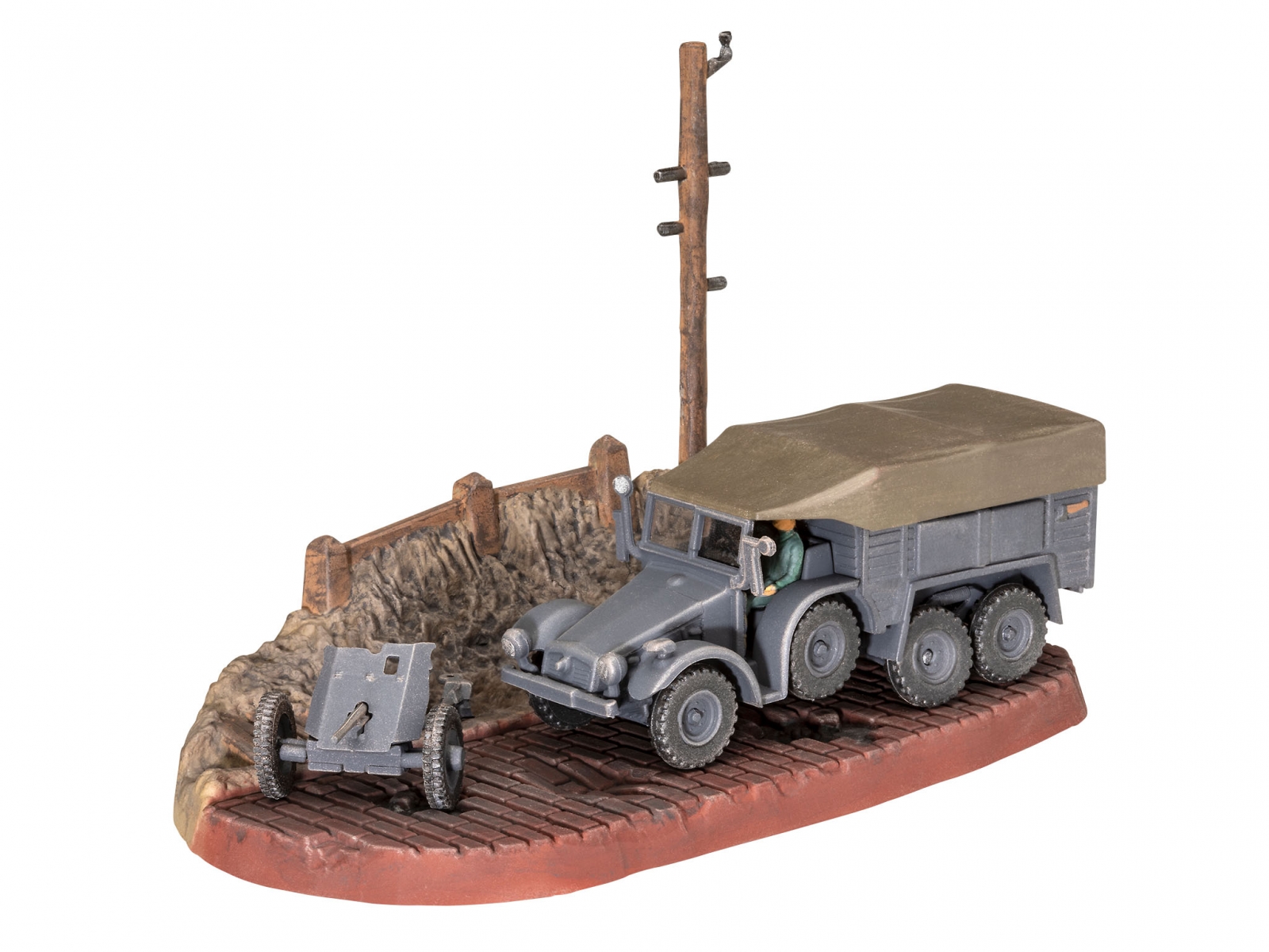 Assembly model, Revell, Starter set truck Krupp Protze KFZ 69 3.7cm, 61 parts
