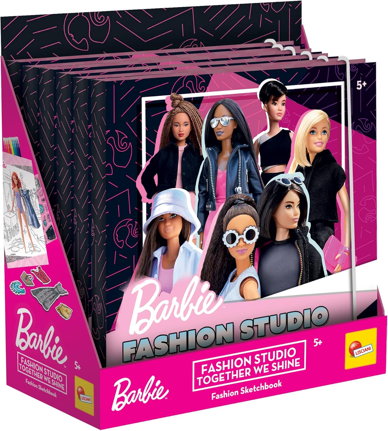 Creative set, Lisciani, Barbie, Fashion studio folder, Together we shine