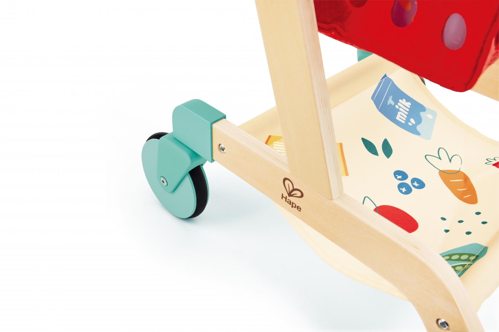 Wooden 2-in-1 Playset, Hape, Shopping Cart and Basket
