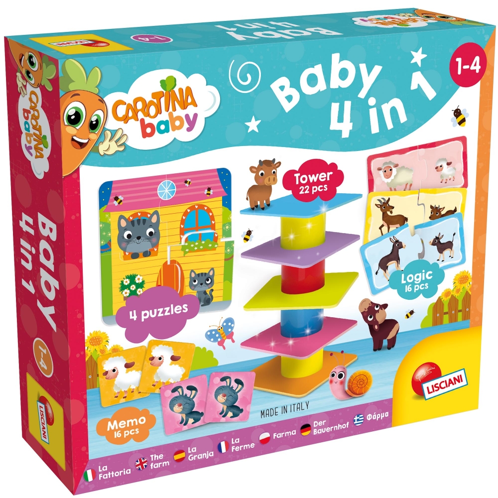 Образователни игри и пъзели, Lisciani, 4 в 1