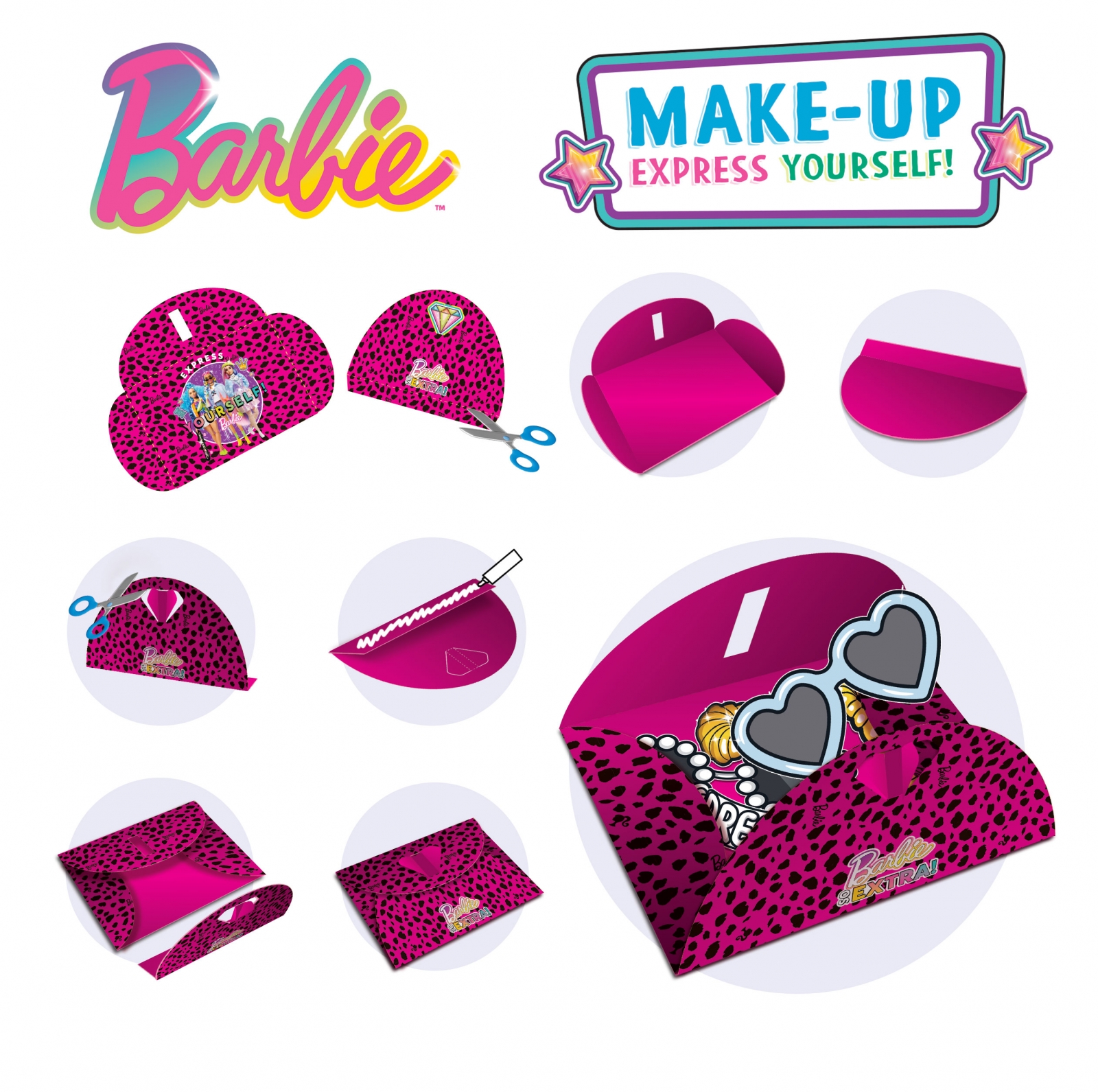 Творчески комплект, Lisciani, Barbie, Модна папка за гримиране