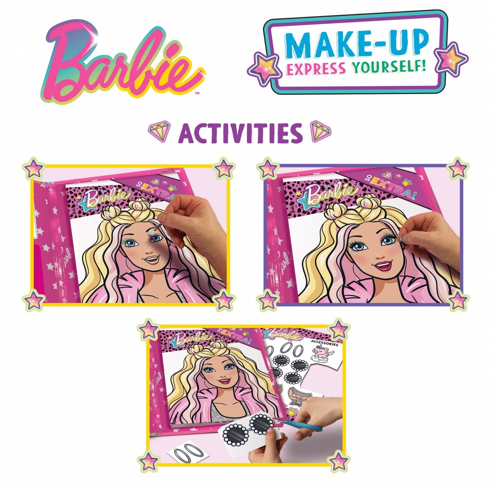 Творчески комплект, Lisciani, Barbie, Модна папка за гримиране
