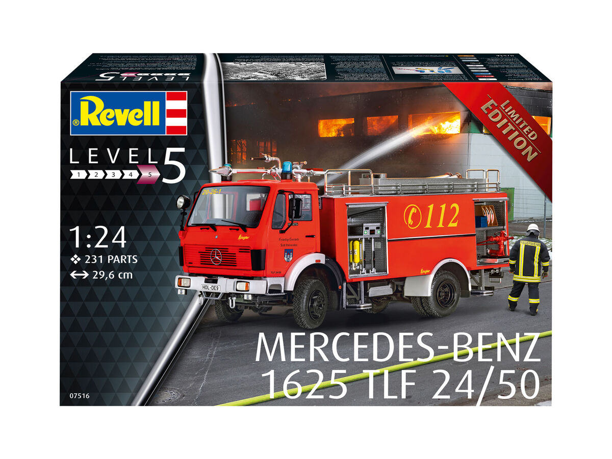 Сглобяем модел Пожарна кола, Mercedes-Benz 1625 TLF 24/50, 231 части