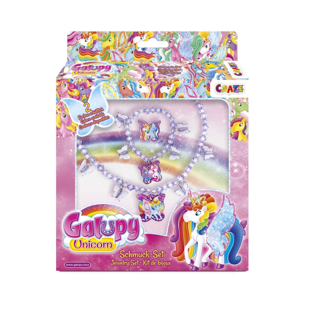 Комплект детски бижута Galupy Unicorn, 3 части