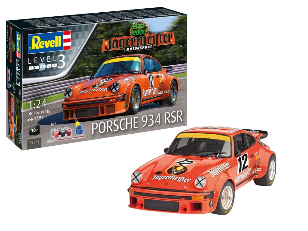 Комплект сглобяем модел Porsche 911, Jägermeister Motor Sport 50th Anniversary, 104 части
