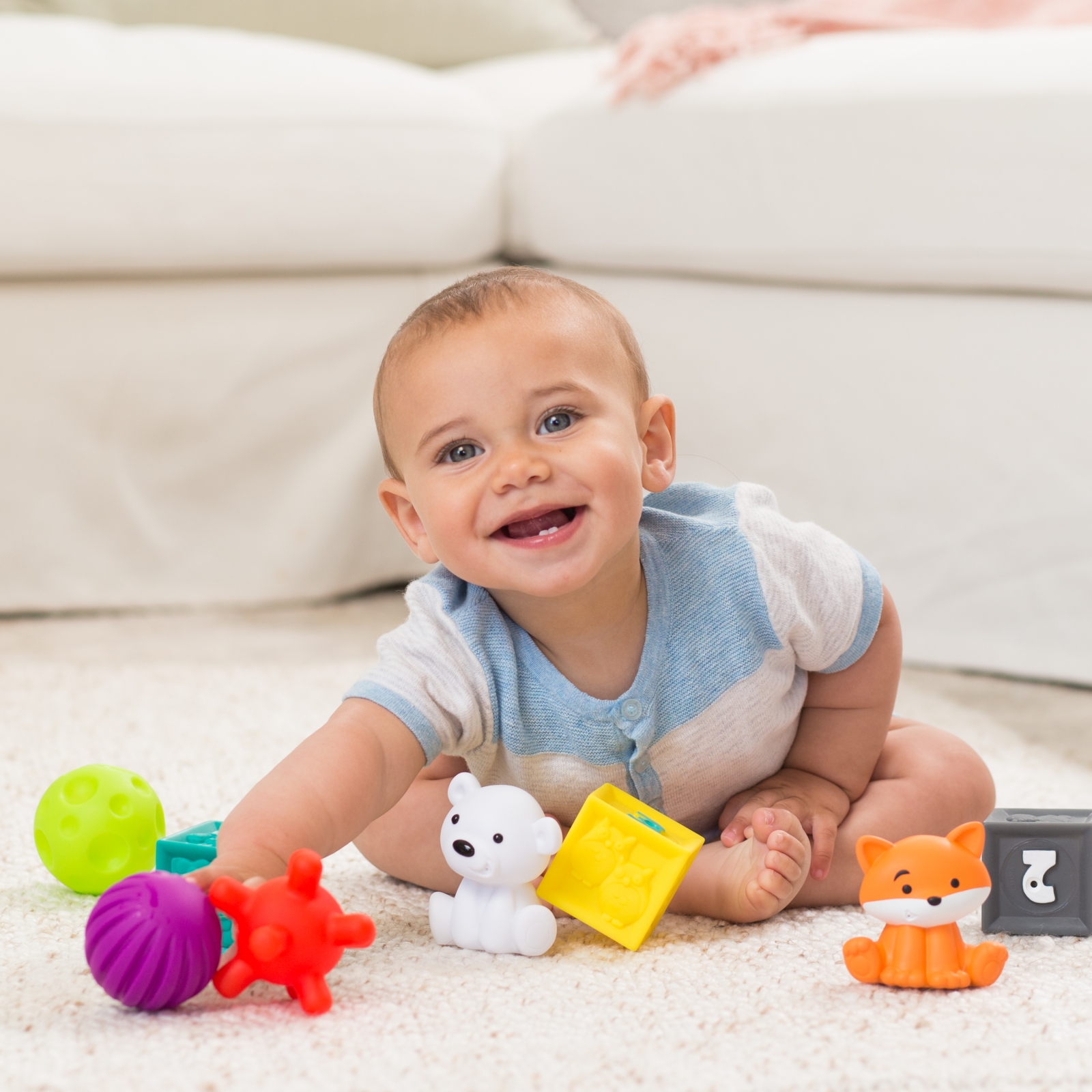 Комплект бебешки сензорни играчки, Infantino, 9 части