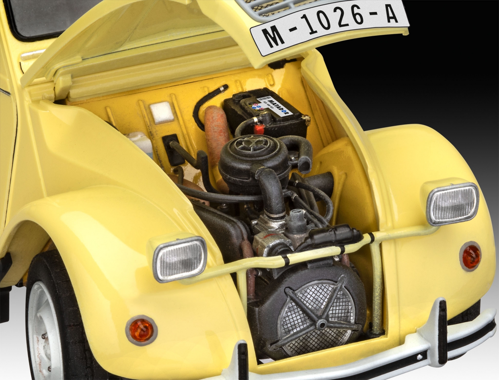 Assembly model, Revell, James Bond Citroen 2 CV Gift Set, 108 parts