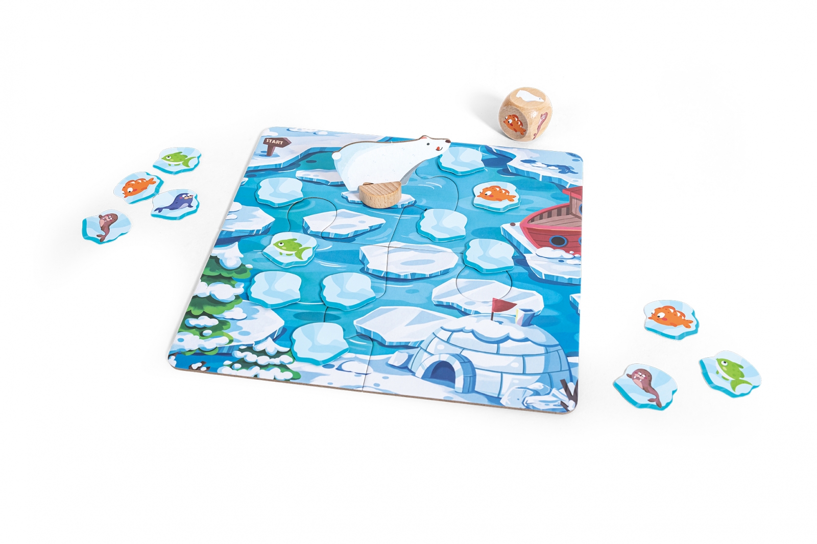 Настолна игра за памет с полярната мечка Фрости, Hape, 20 части