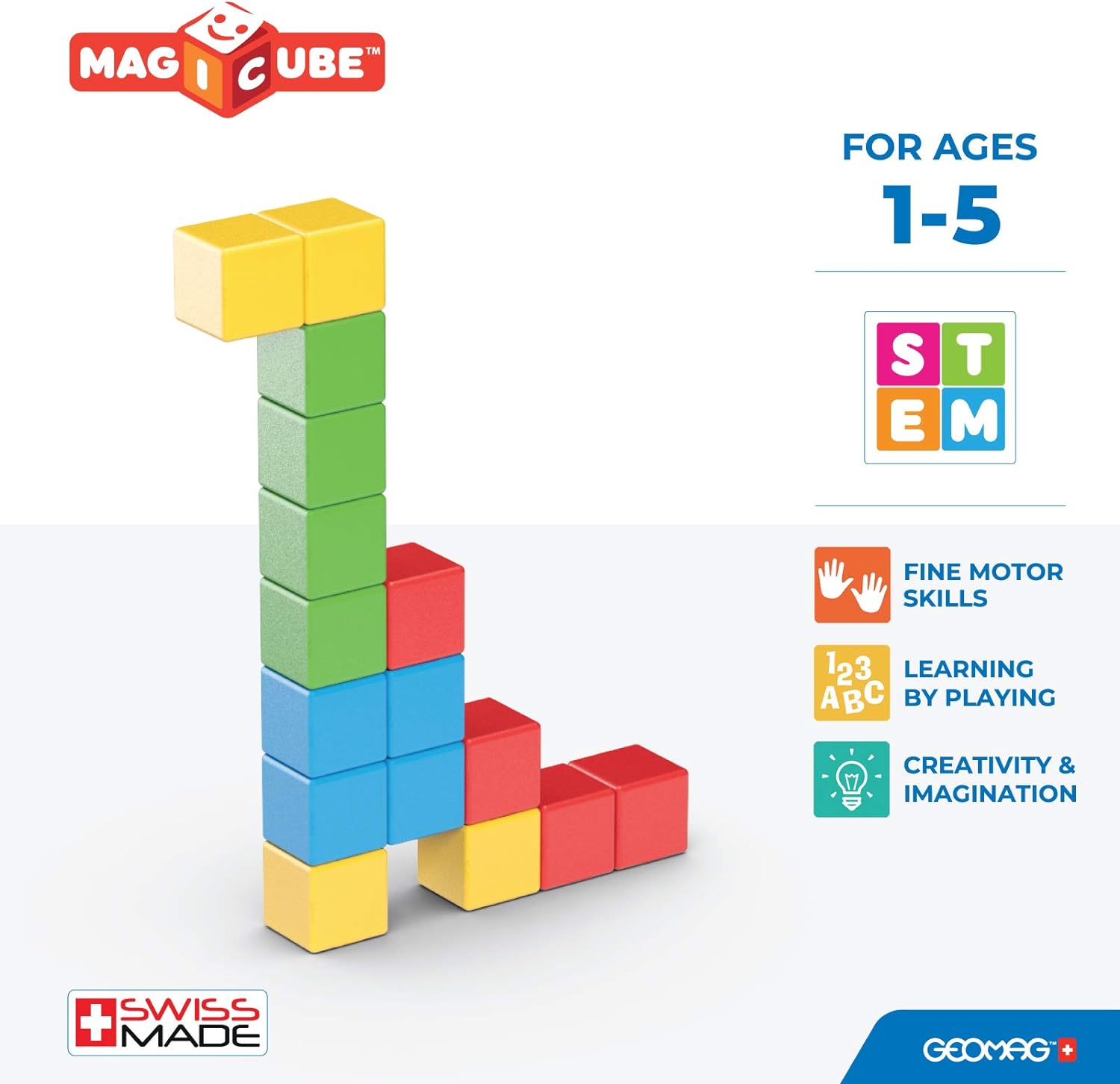Магнитен конструктор Magicube, Creative, 16 части