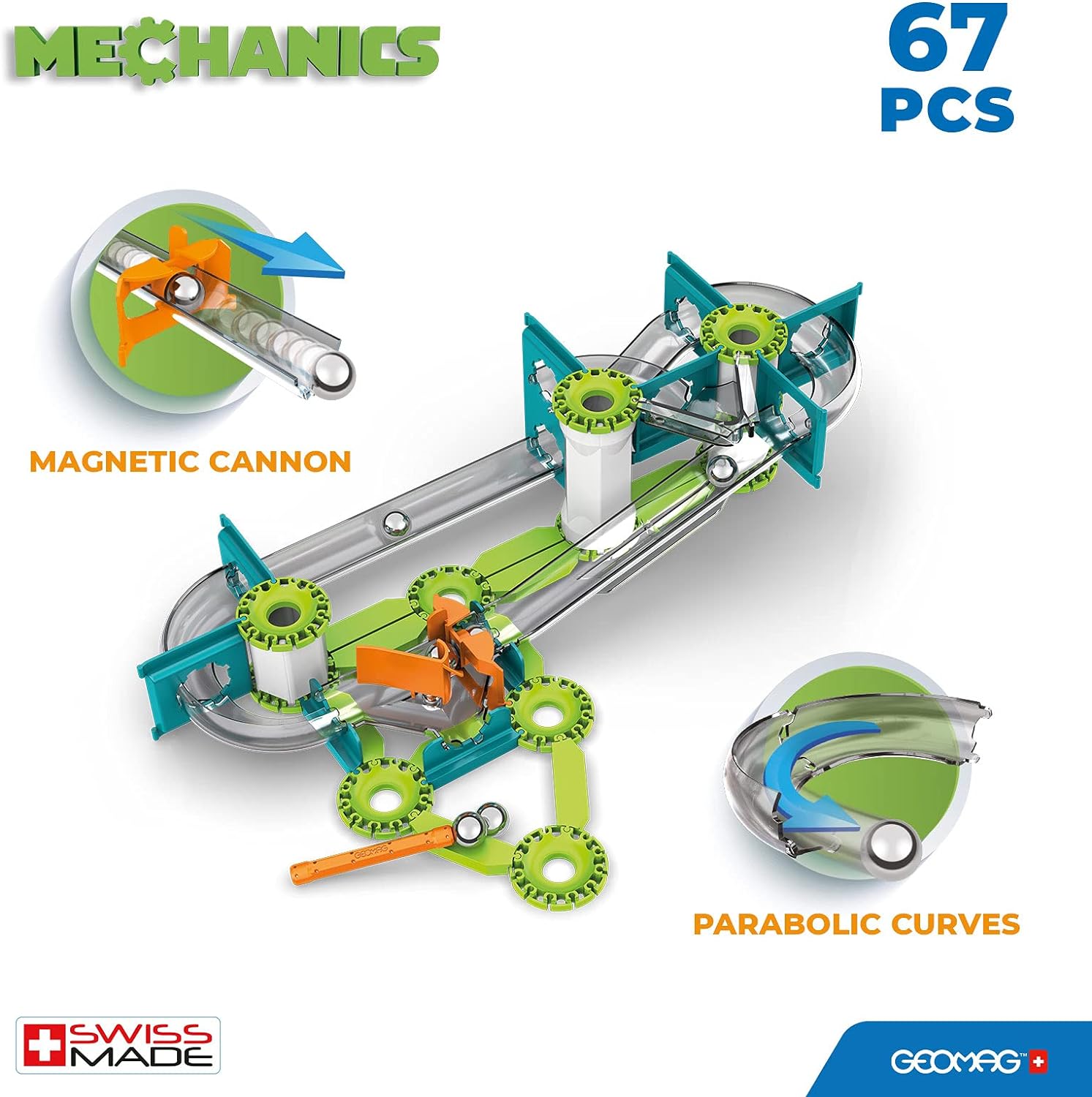 Магнитен конструктор Mechanics 760, Състезателна писта, 67 части