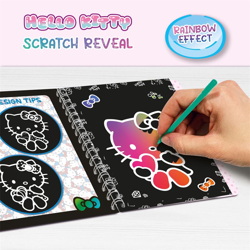 Творчески комплект, Lisciani, Hello Kitty, Scratch Reveal, Скречбук