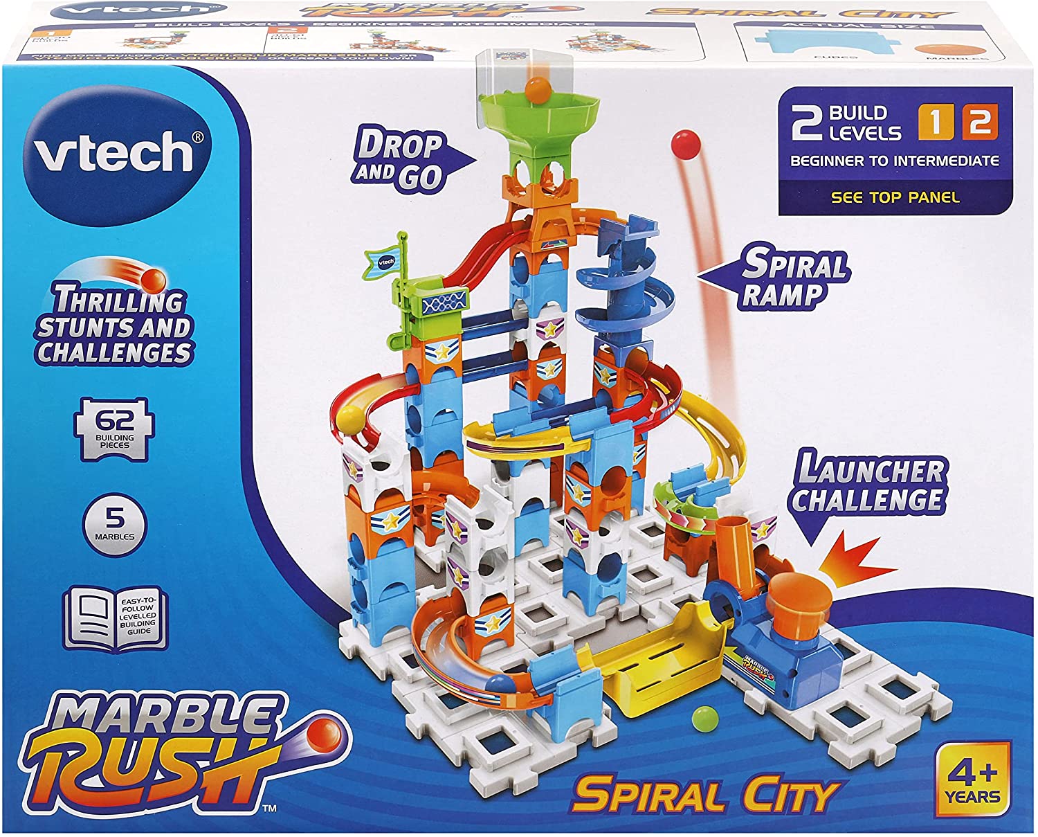 Color Track with Marble Balls, Spiral City, 62 Piece Play Set