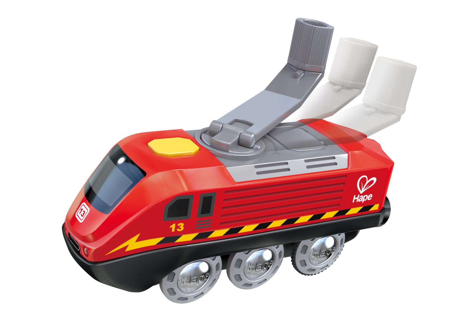 Power train with crank and USB, Hape, Red