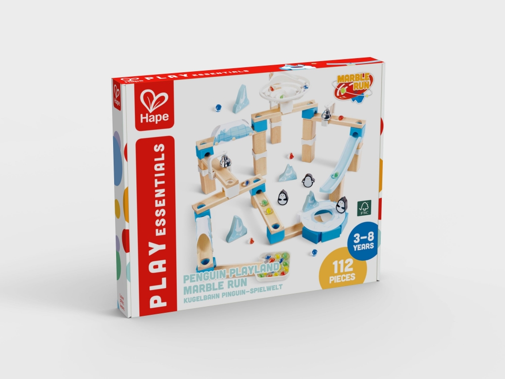 Комплект дървена игра, Hape, Домино, Земята на пингвините, 112 части
