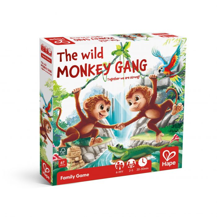Board game, The Wild Monkey Gang, Hape, 67 pieces