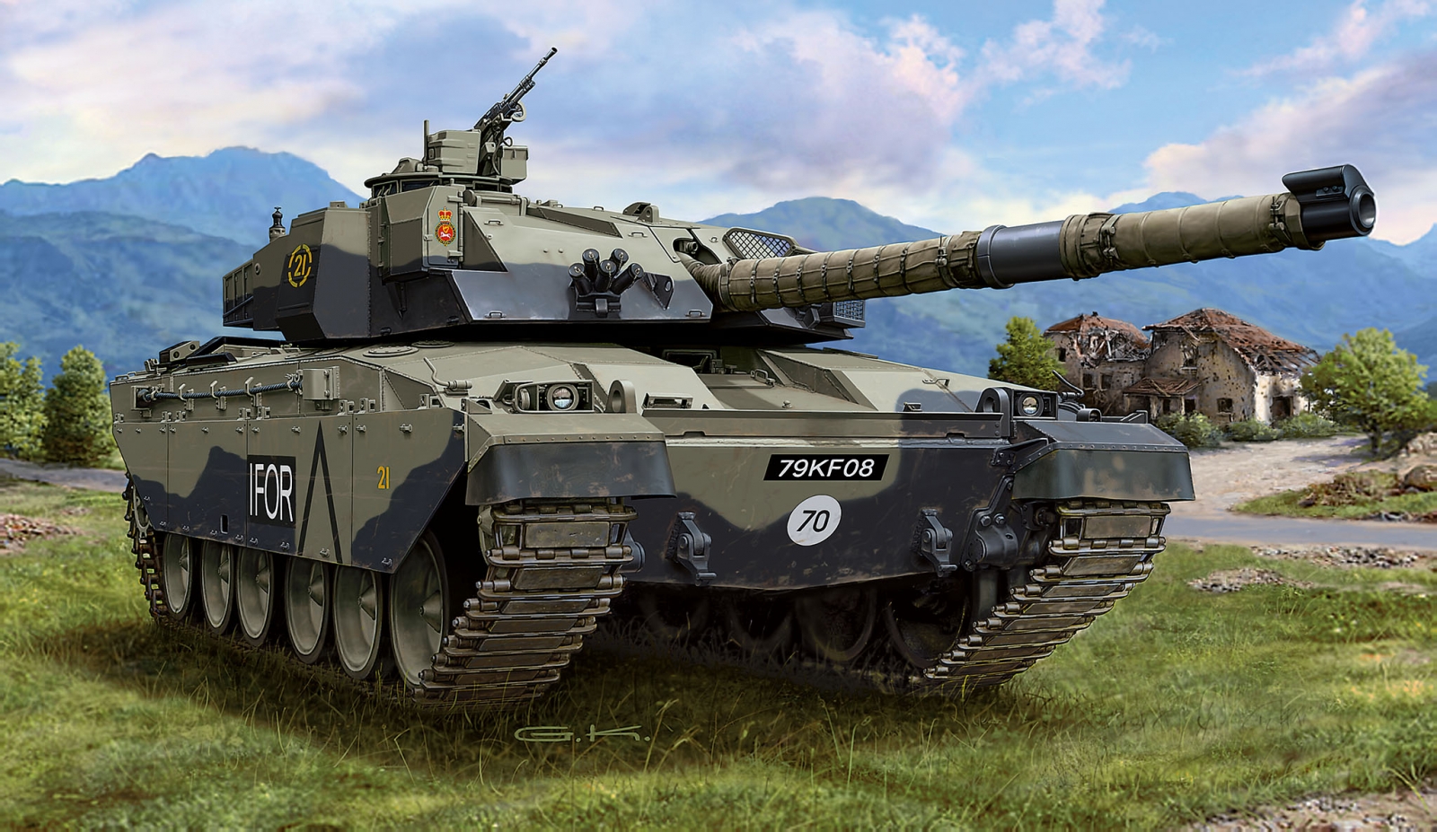 Assembly model, Revell, Challanger 1 Tank, 129 parts