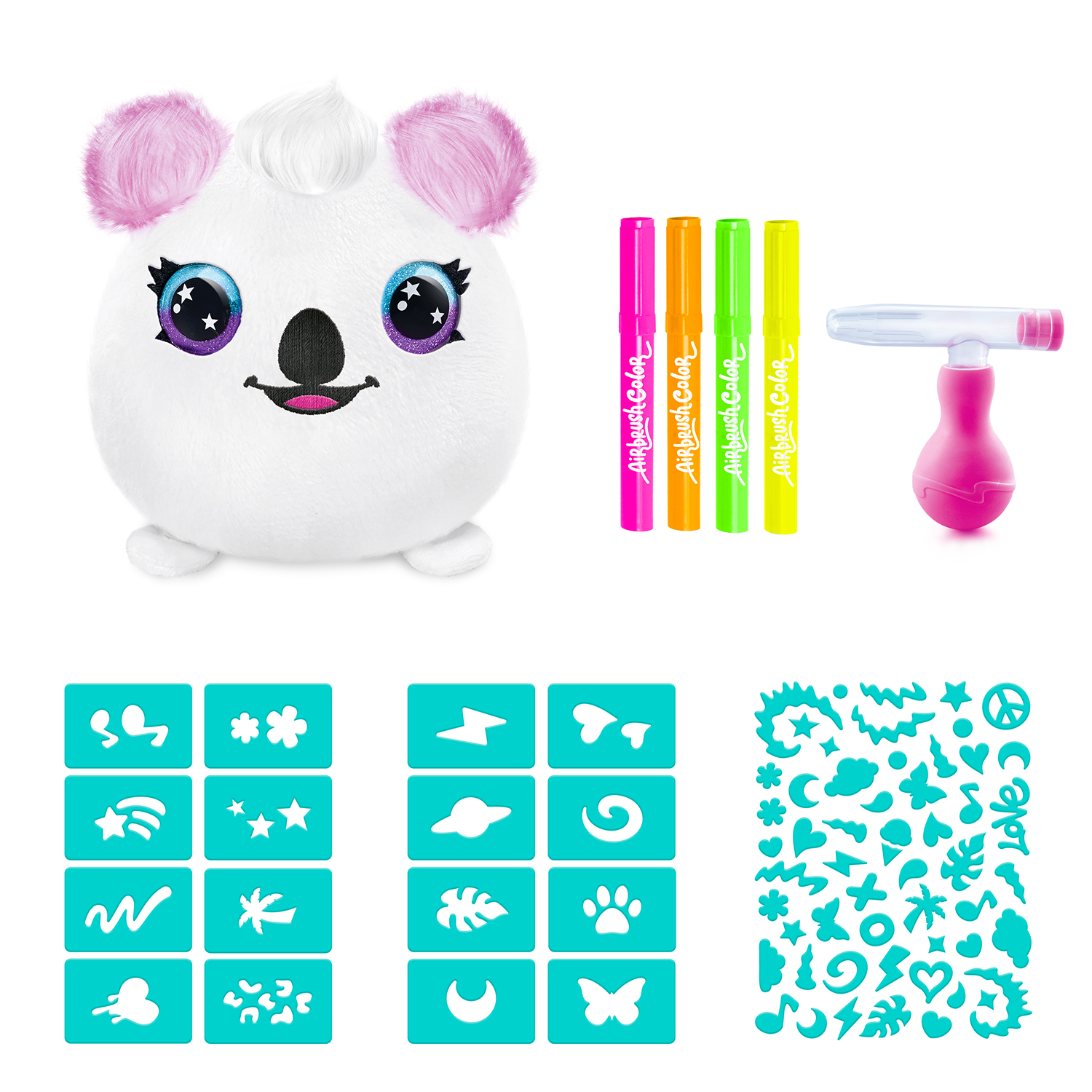 Creative set, Canal Toys, Mini plush toy for coloring, Neon, 15 cm