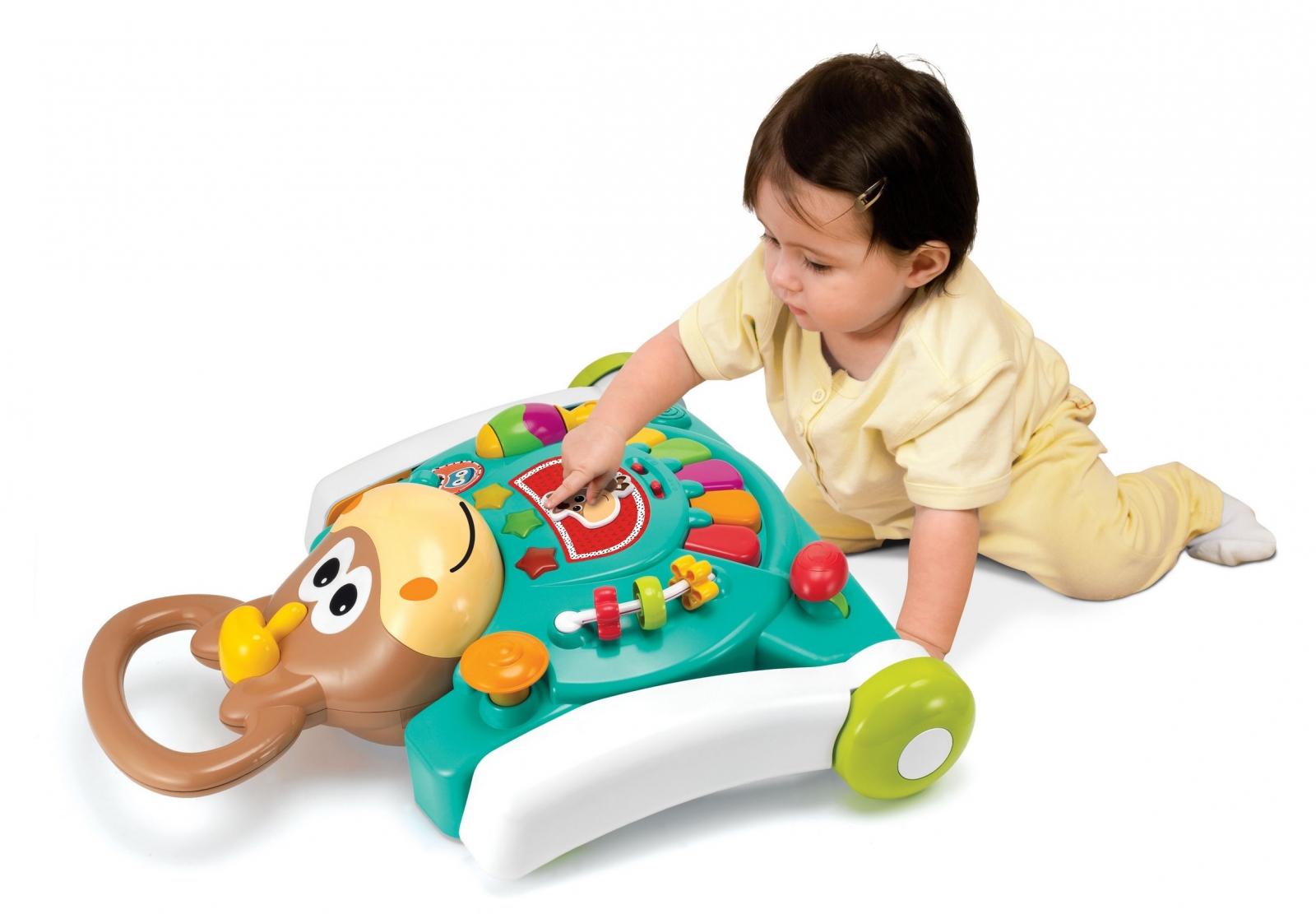 Интерактивна играчка, Infantino, B Kids, 3 в 1 Проходилка и маса конче, Синя