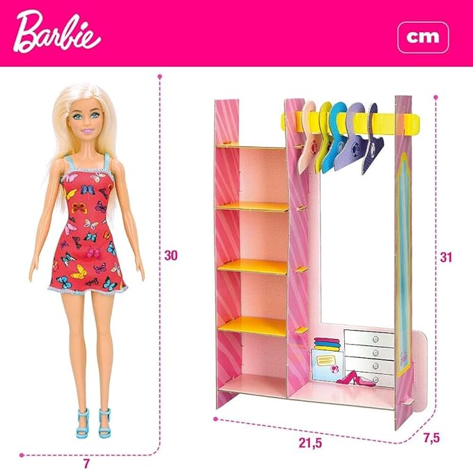 Креативен комплект, Lisciani, Barbie, Направи си сам моден бутик с включена кукла Барби