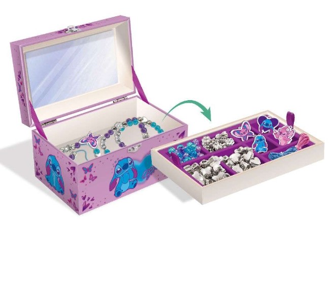 Направи си сам бижута, Lisciani, Stitch, Комплект с кутия за бижута