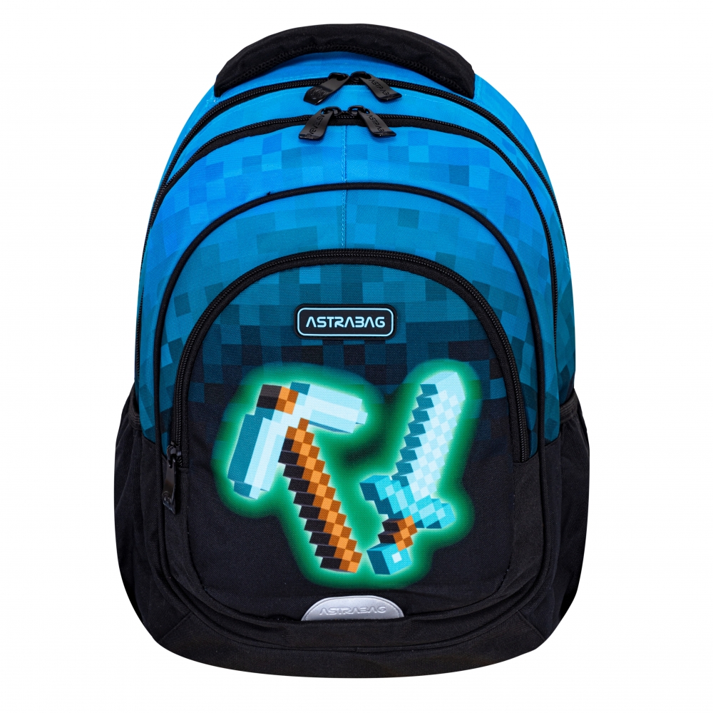 School backpack, Astra, Pixels, AB330, 39 x 28 x 15 cm