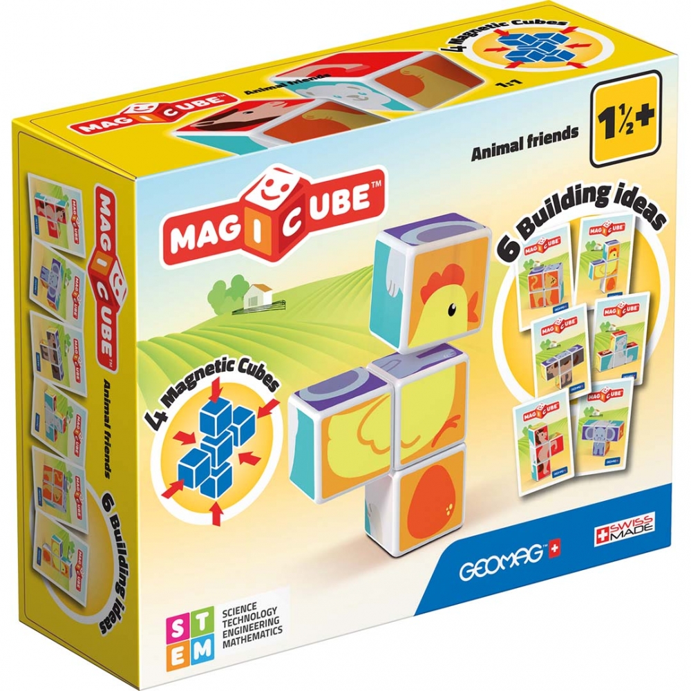 Магнитен конструктор Magicube, Животни и карти 132, 11 части
