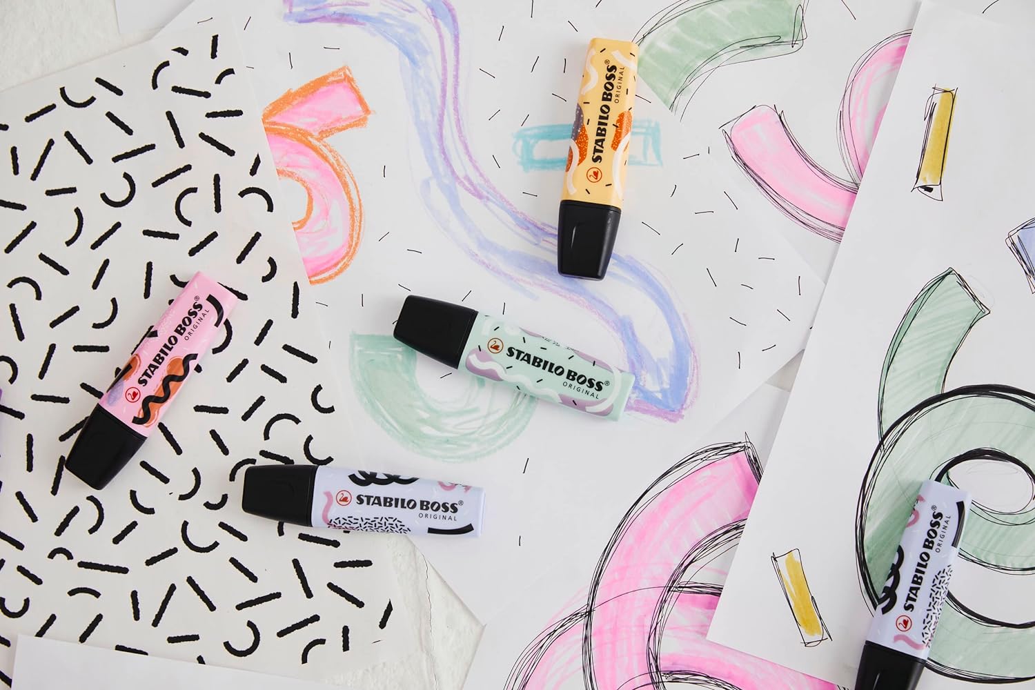 Комплект текст маркери, Stabilo, Boss Original Pastel by Ju Schnee ST70/4-1-101-5, 4 цвята