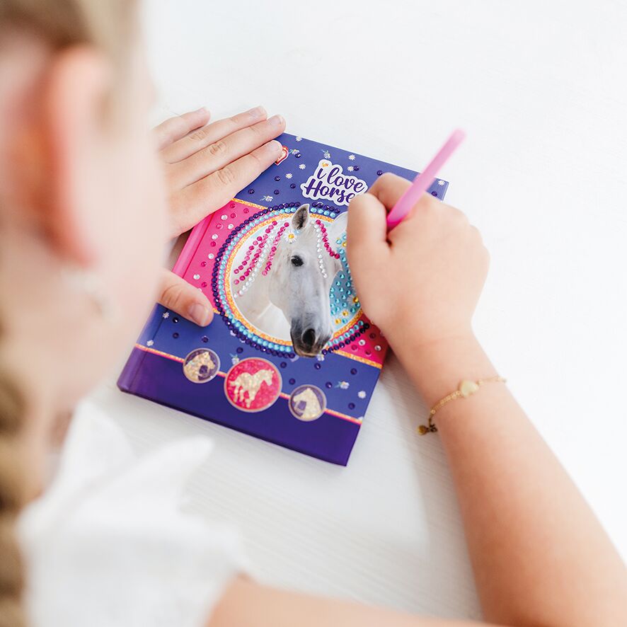 Creative kit, Totum, I Love Horses, Decorate your own secret diary with diamonds