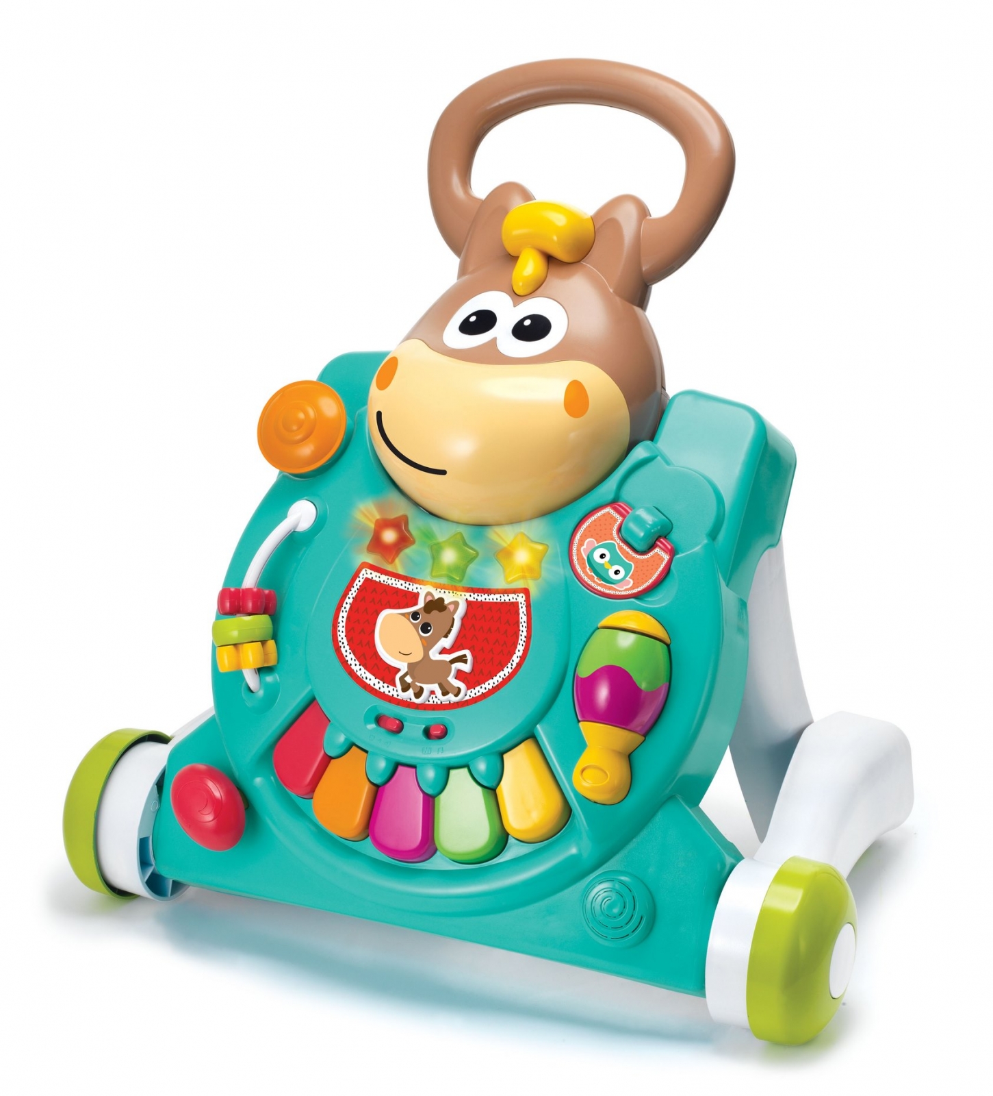 Интерактивна играчка, Infantino, B Kids, 3 в 1 Проходилка и маса конче, Синя