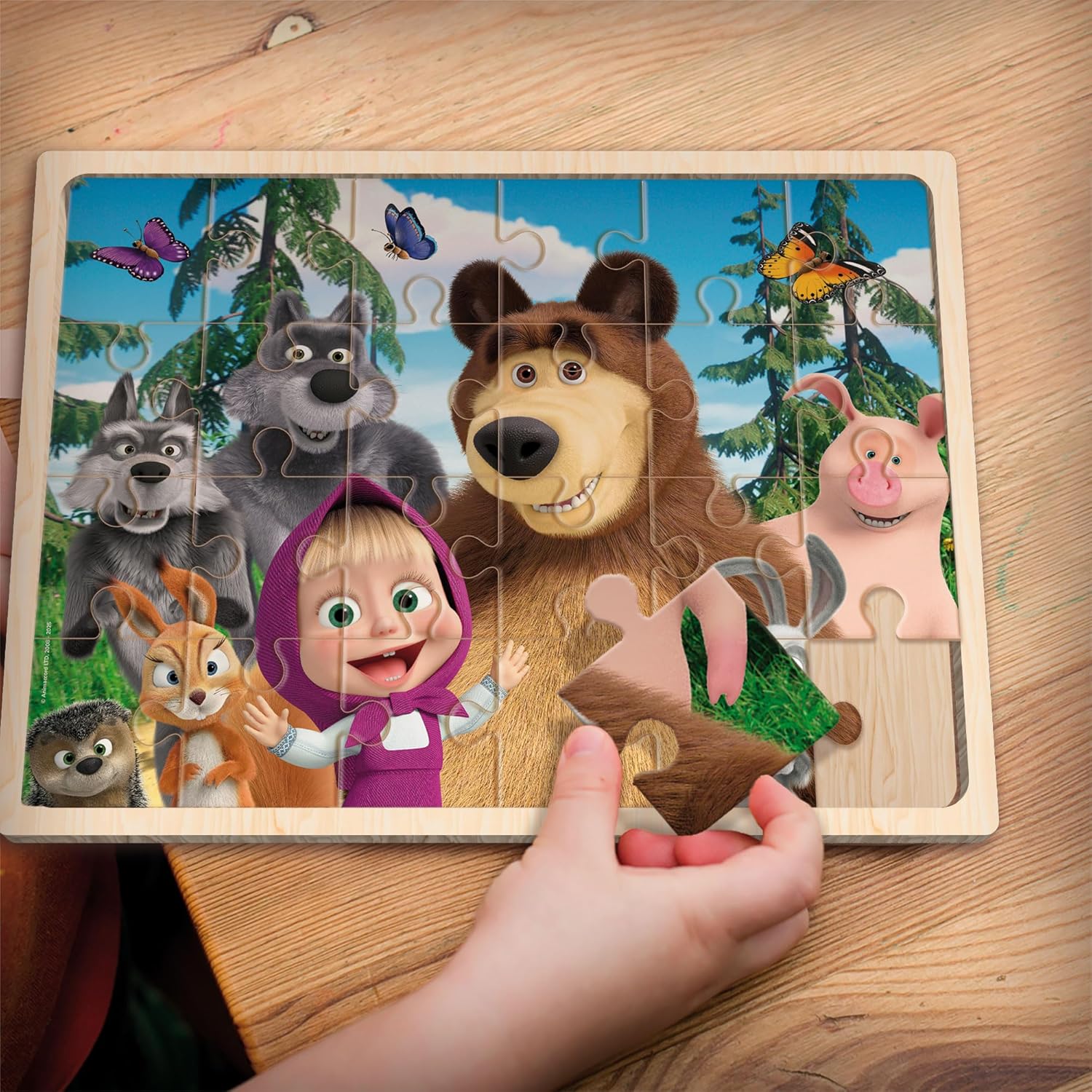 Wooden puzzle, Lisciani, Masha and the Bear, 24 pieces