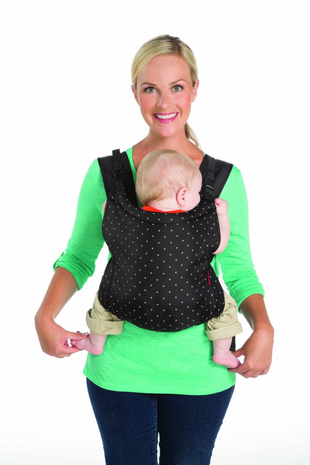 Ergonomic baby carrier, Infantino, 2 in 1, Black, from 5.5 to 18 kg.