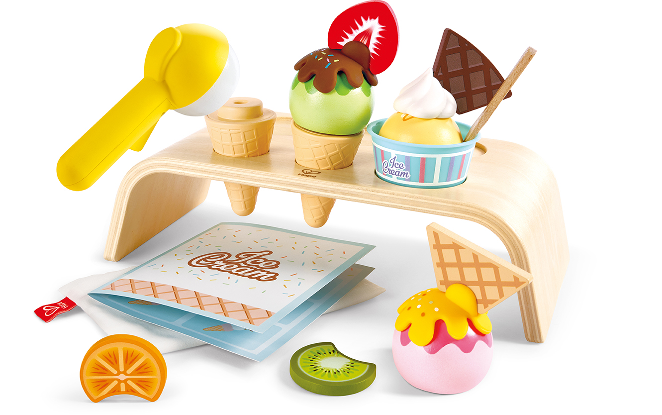 Игрален комплект, Hape, Кът за сладолед, 20 части