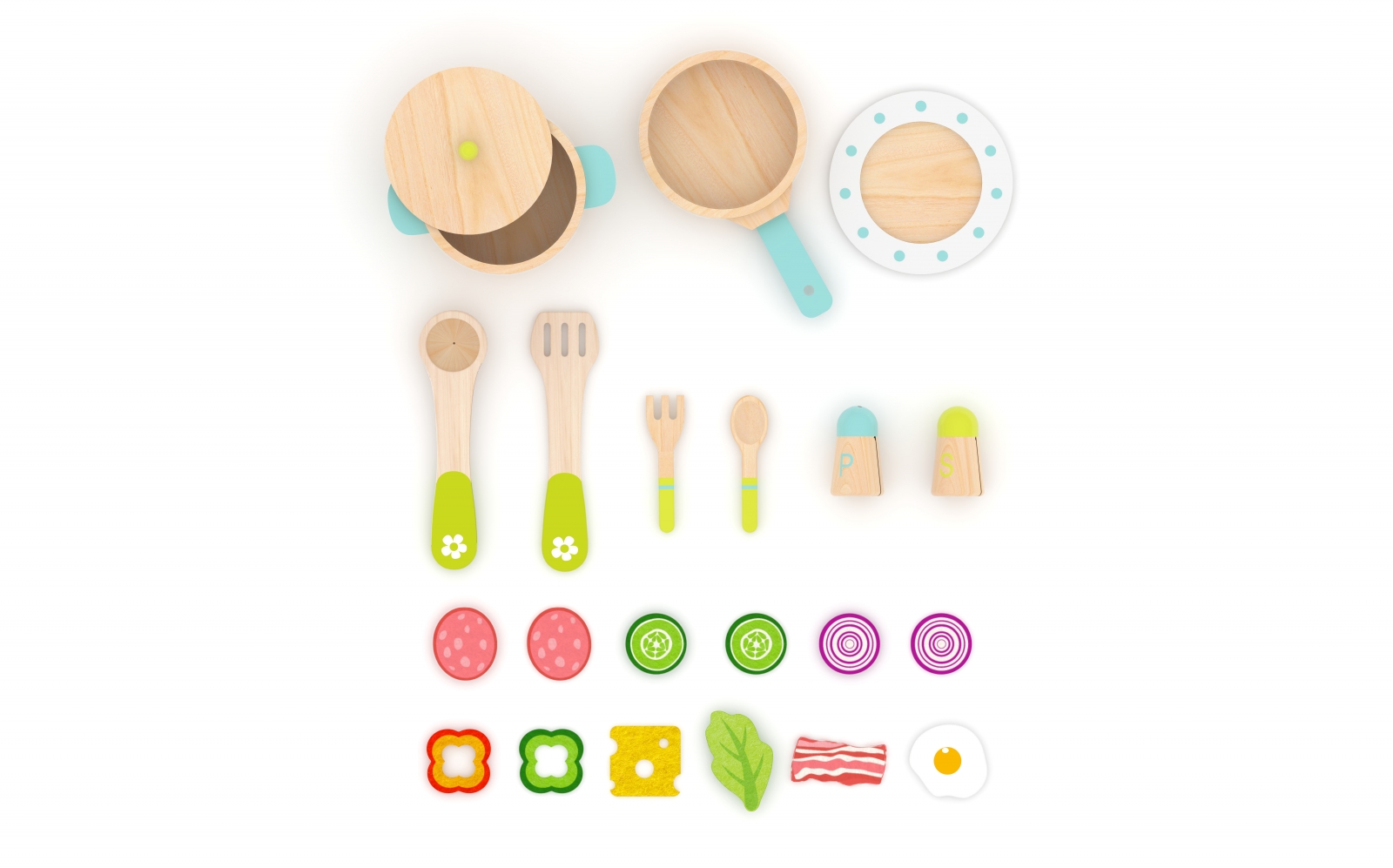 Wooden cooking set, J'adore, 22 pieces
