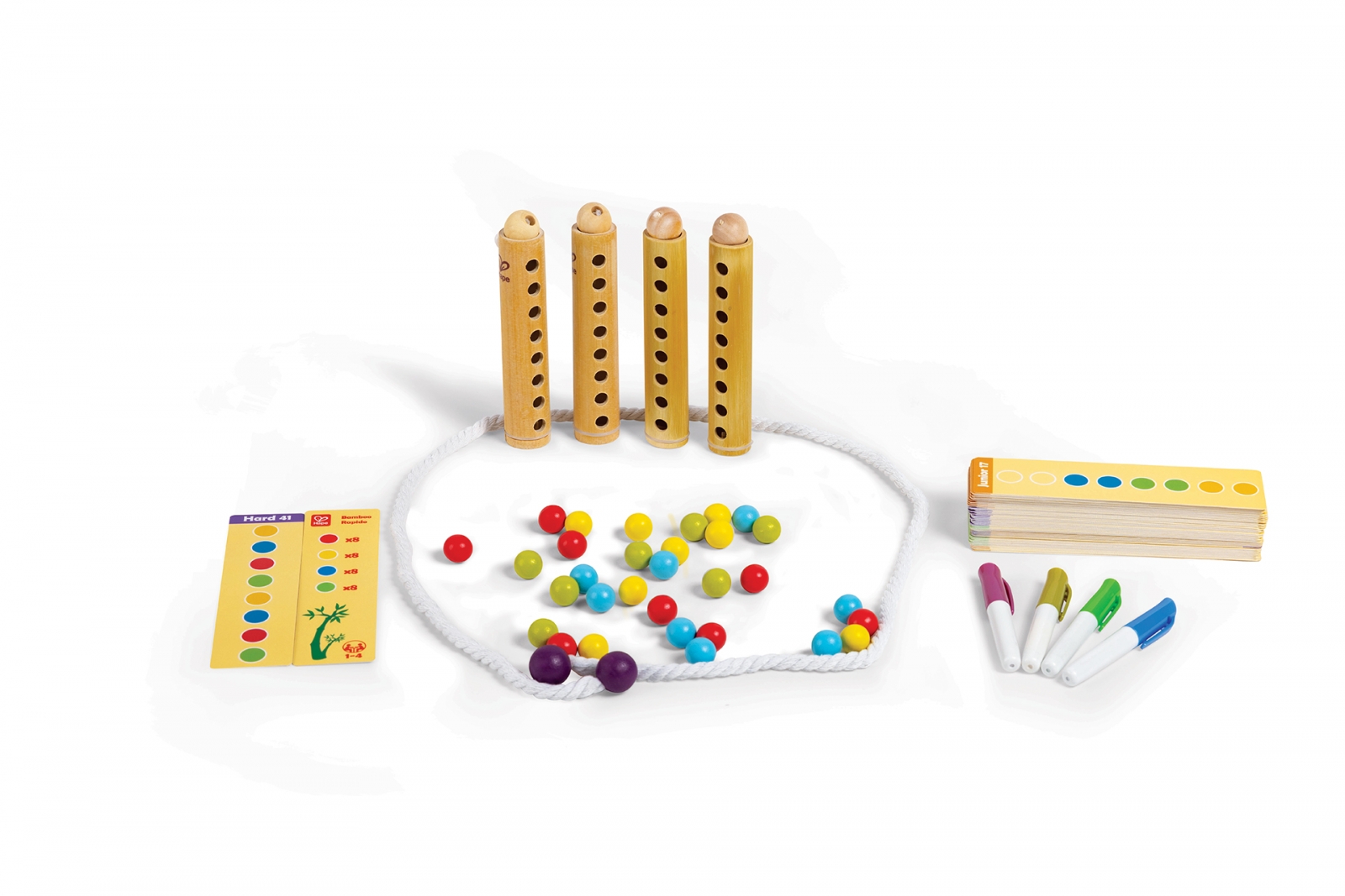 Wooden game, Hape, Bamboo Rapido, bamboo sticks and color combinations