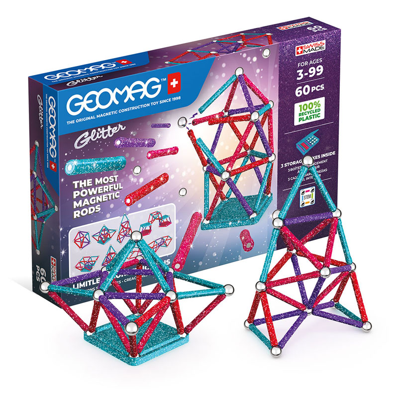 Магнитен конструктор Glitter 536, 60 части
