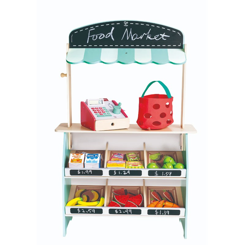 Детски игрален комплект Щанд с фермерски продукти, 41 части