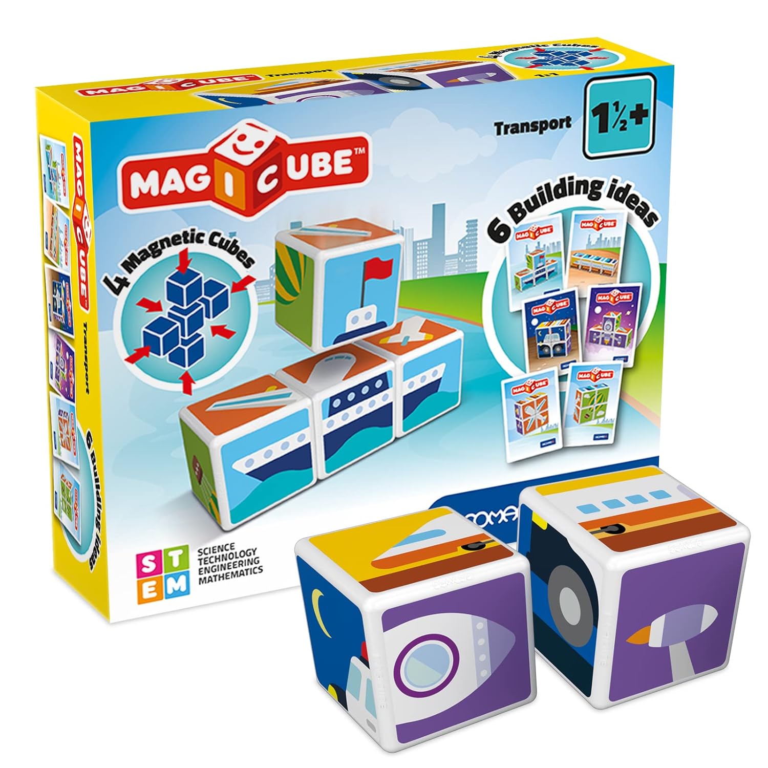 Магнитен конструктор Magicube, Превозни средства и карти 131, 11 части